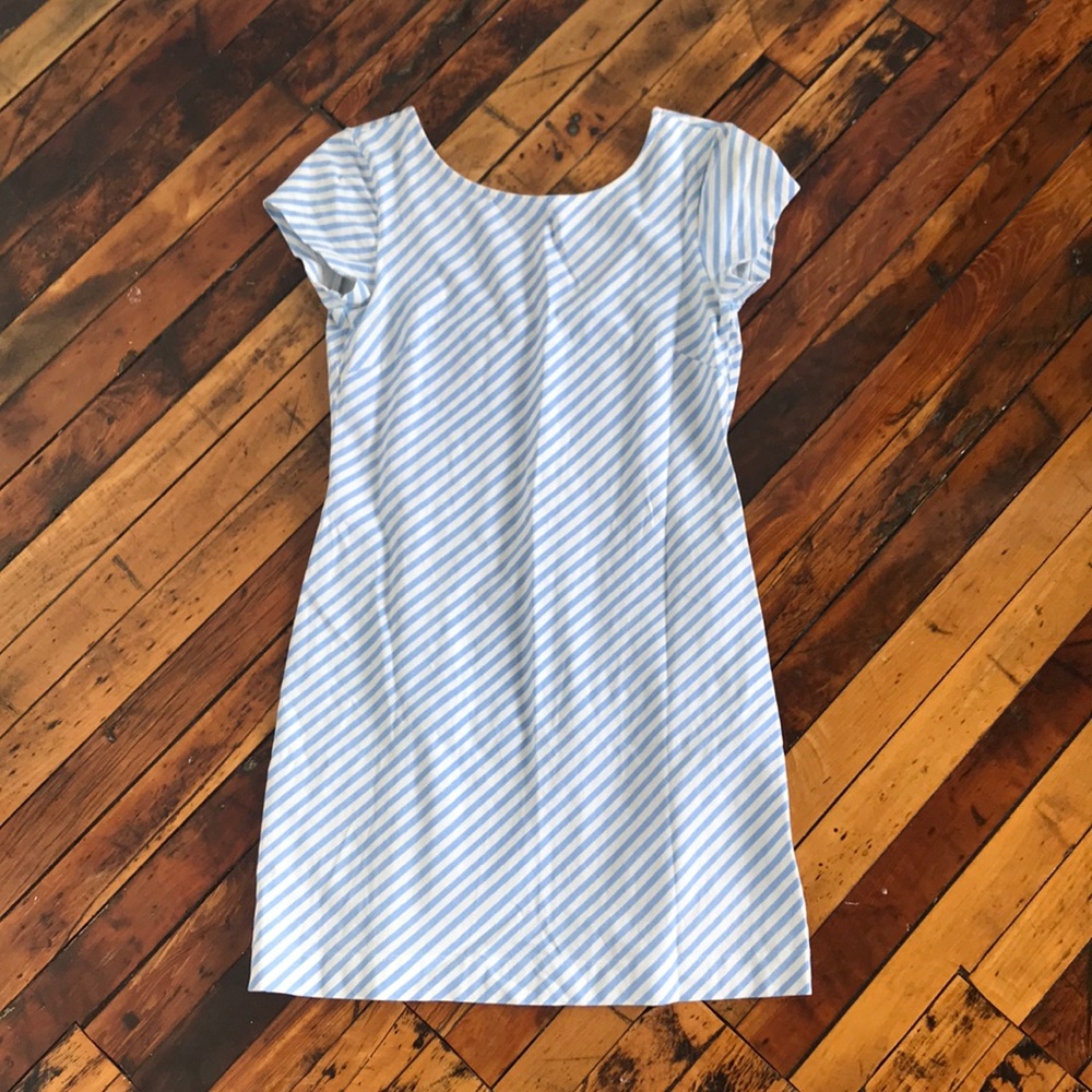 Blue & White Stripe Mahi Gold Dress